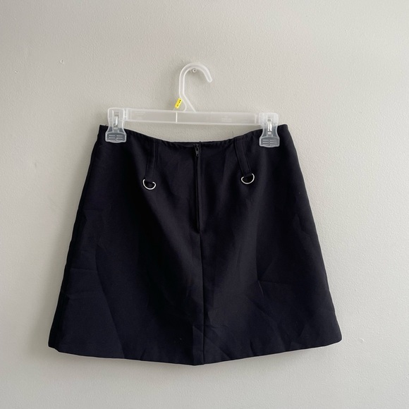 BLACK SKIRT RED PLAID PLEATS INSERTS BACK ZIPPER D RINGS VINTAGE TRACY EVANS - Picture 7 of 11